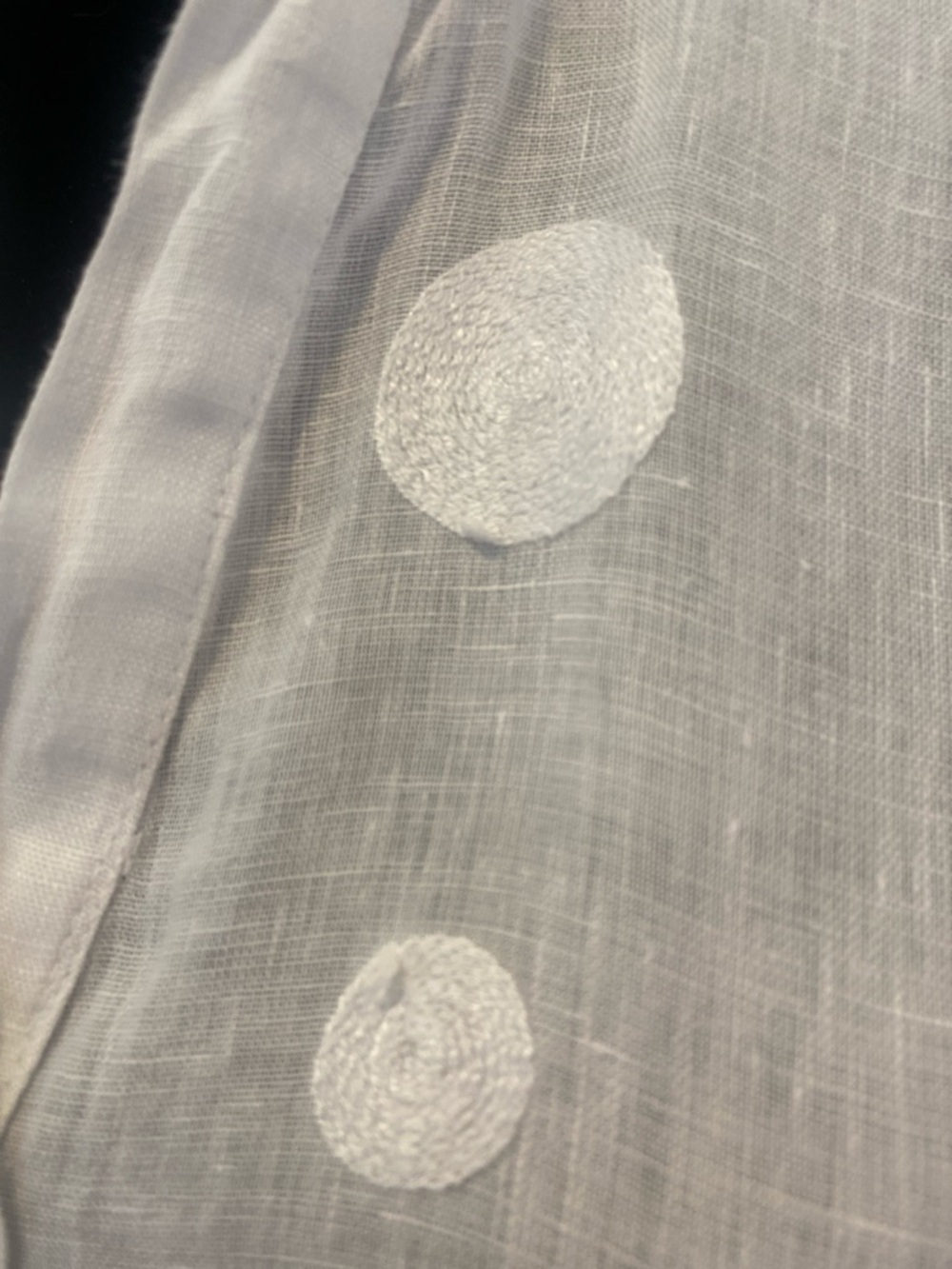 LINEN ROSEMARINE Made in Italy  long White  3/4 Length sleeve Blouse Size Small - Picture 4 of 13